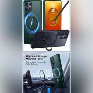 CASEKOO MagicStand Magnetic Ring Stand Case for Samsung Galaxy S25 Ultra, Green